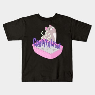 Crapitalism Stinks (Capitalism Stinks) Litterbox Cat Kids T-Shirt